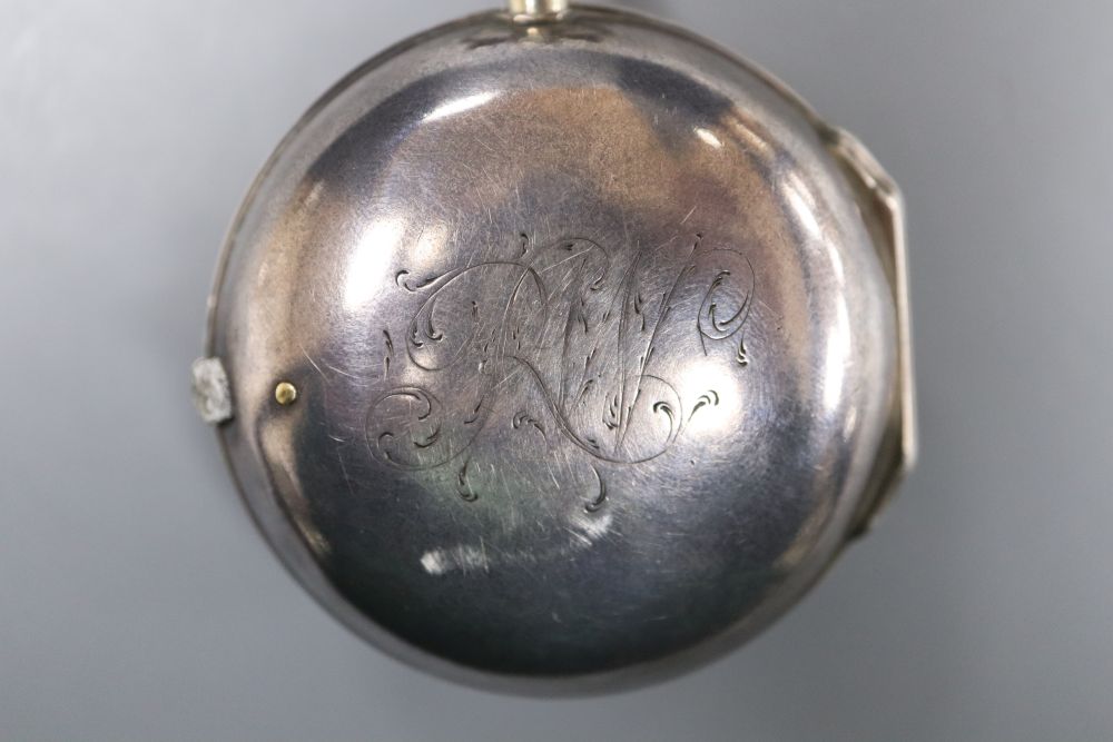 A George III silver pair cased keywind verge pocket watch by William Brentwood, London.,